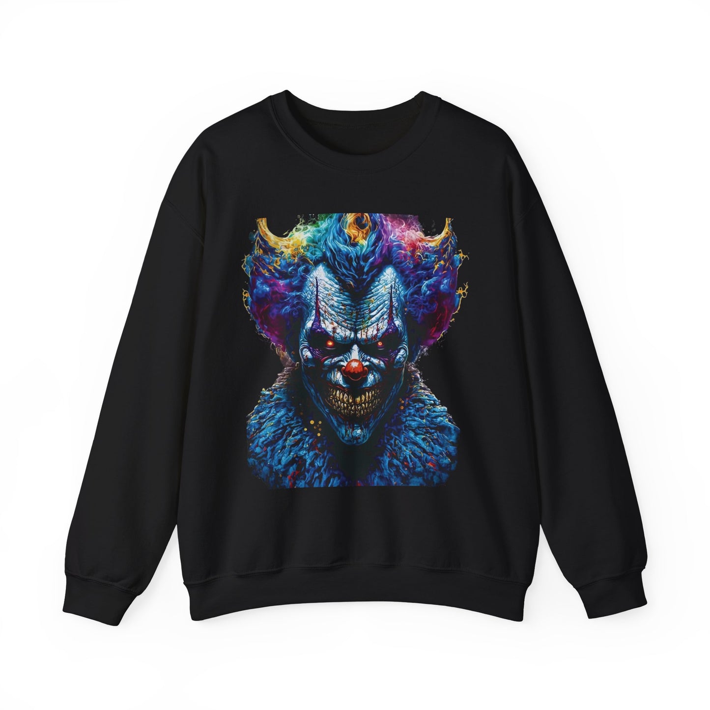 Dark Clown Sweatshirt, Halloween Crewneck Jumper, Scary Circus Apparel, Gothic Pullover, Horror Clown Top, Unisex Sweatshirt