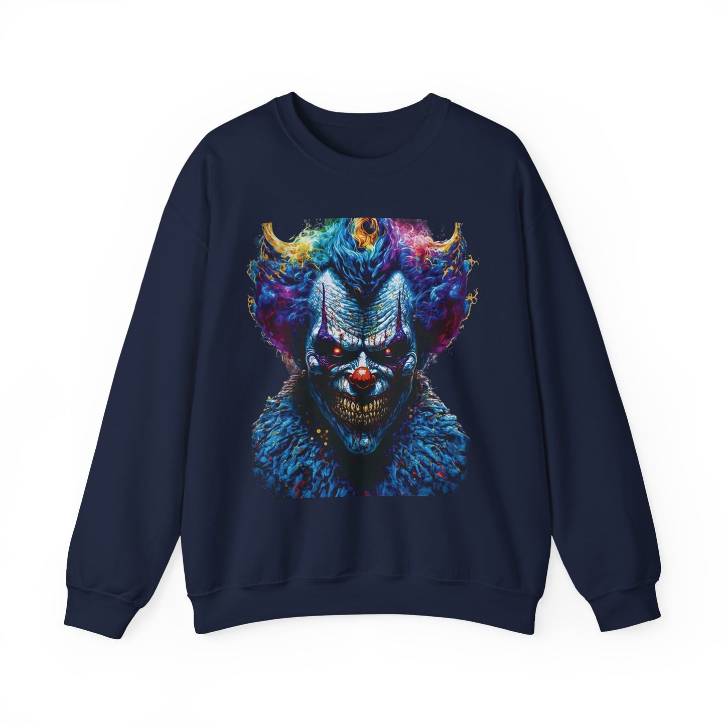 Dark Clown Sweatshirt, Halloween Crewneck Jumper, Scary Circus Apparel, Gothic Pullover, Horror Clown Top, Unisex Sweatshirt