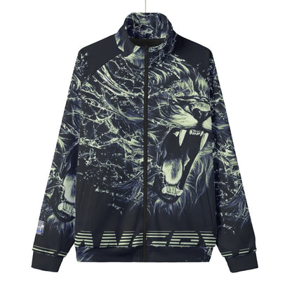 All-Over Print Unisex Stand Collar Black Lining Jacket