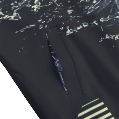 All-Over Print Unisex Stand Collar Black Lining Jacket