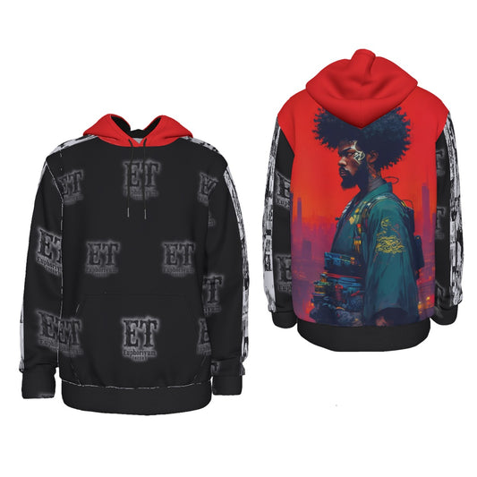 Euphoriyum Theory Men's Thicken Pullover Hoodie with Fleece Lining - Black Samurai