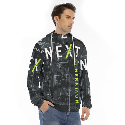 Men's Double Zip Hoodie with Placket by Euphoriyum Theory LLC | Stylish & Comfortable