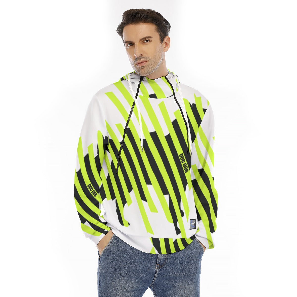Men's Double Zip Hoodie with Placket by Euphoriyum Theory LLC | Scuba Fabric